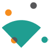 A green and orange baseball featuring dotted patterns, symbolizing innovation in healthcare and sustainable design.