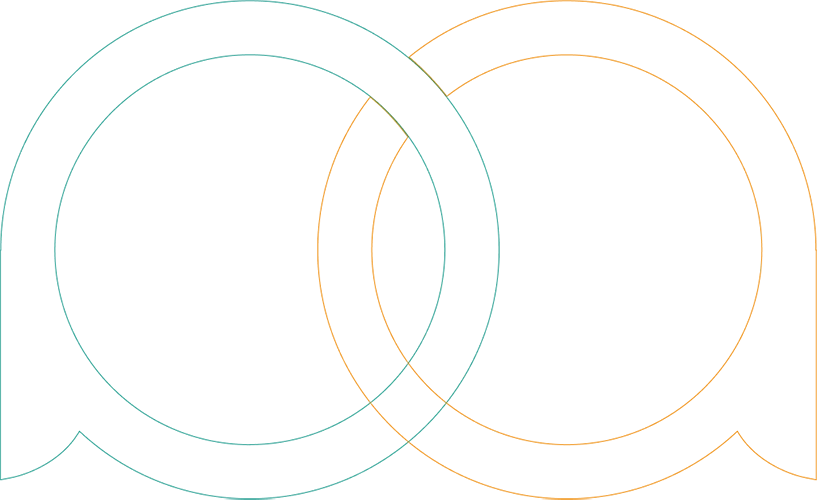 Two identical circles in the same color, representing commitment to healthcare innovation and milestones in Pharma Access.