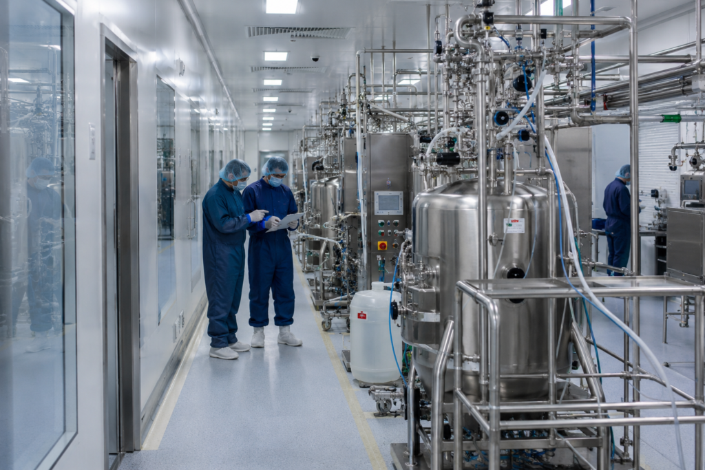 Cleanroom biotech production facility inspection