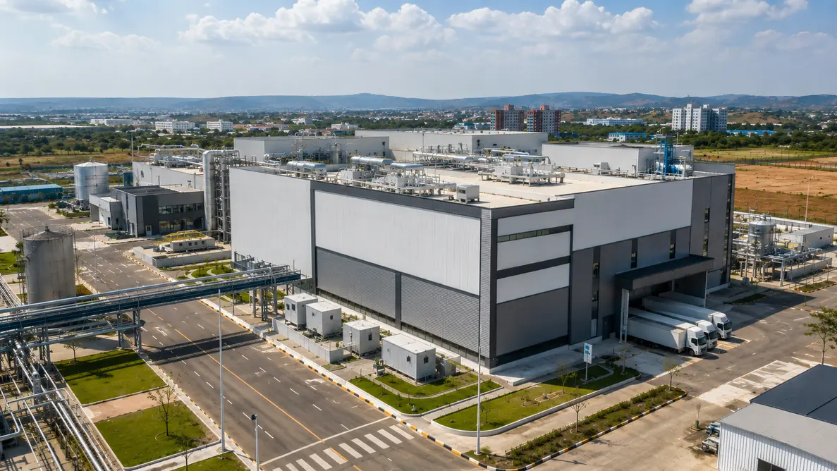 Conventionally constructed pharmaceutical support building on site